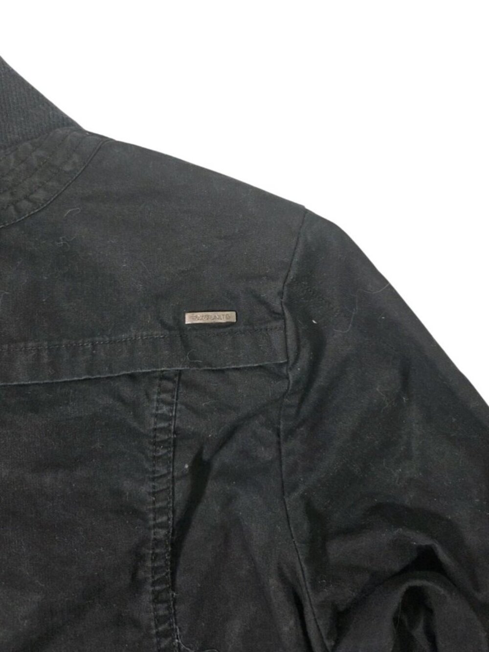 VTG Y2K Womens Ecko Unltd Cargo Utility Bomber Jacket Black Sz M Grunge Skater - Picture 6 of 6